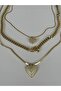 Italian Chain Steel Multiple Combination Necklace Heart Model-3 Pcs - 6
