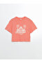 Original Oval Collar Palm Tree Printed Girls' T-Shirt