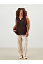 Carrot Cut Women's Trousers with Elastic Waist - 2