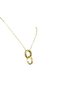 Gold Necklace with Stone Double Ring Figure – Tarnish-Free Steel, Meaningful and Stylish Design - 4
