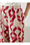 Patterned Wide Leg Women's Trousers with Elastic Waist - 3