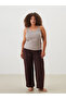 Wide Leg Women's Trousers with Elastic Waist - 2