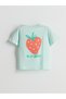 Crew Neck Printed Combed Cotton Baby Girl T-Shirt - 3