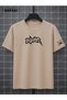 Aura Printed Cotton Fabric Men's Beige T-Shirt - 3