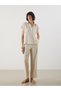 Vizyon New Season Linen Blend Women's Pleated Trousers