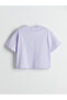 Crew Neck Stitch Printed Girl's Crop T-Shirt - 2