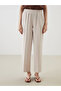 Wide Leg Women's Trousers with Elastic Waist - 2