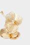Women's Floral Gold Earrings F0892Axns - 2