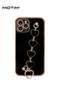 Heart Chain Case for iPhone 14 Pro Love Heart Full-Body Protection TPU Phone Cover with Strap Wrist