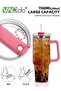 40 oz Tumbler with Handle and Straw Lid Reusable Stainless Steel Water Bottle Travel Mug - 5