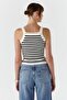 Striped Knitwear Blouse Cream - 5