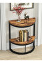 Modern Simple Semicircular Side Table for Bedroom, Double-Layer Storage Light Luxury Side Table - 3