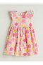 Crew Neck Floral Girls' Poplin Dress (S5) - 2
