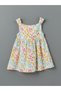 Lcw Kids Ecru Crew Neck Floral Girls Linen Dress t t