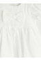 Lcw Baby Ecru Crew Neck Embroidered Baby Girl Dress - 3