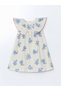 Lcw kids ecru floral pleated girls' linen dress - 2
