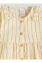 Özmarka New Season Striped Baby Girl Muslin Dress - 3