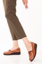 Genuine Leather Inside and Outside Soft Textured Casual Shoes Ndr.101 Tan - 7