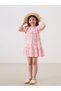 Lcw Kids Pink Floral Crinkle Ruffled Girl's Dress