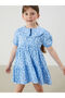 Lcw Kids Blue Baby Neck Girl's Dress