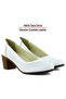 Sarah White Genuine Calfskin Hole Detailed Thick Heeled Casual Classic Shoes - 3