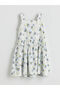 Square Neck Floral Girls' Dress - 3