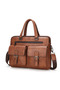 Men Bag Waterproof Vintager Briefcase Large Satchel Shoulder Bag Rugged Leather Computer Laptop Bag - 4