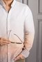 Interview Sarar Carina Color Gradient Cotton Linen White Brown Shirt - 7