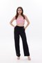 Women's Pantsloose Fit Elastic Waist Lace up Wide Leg Pants Wide Leg Comfortable Black Pants Muslin - 6