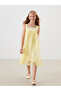 Nevavm Square Collar Girl's Dress with Difference
