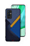 غطاء حماية لهاتف OnePlus 9 5G بنقشة مثلثات جلدية