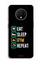 OnePlus 7T Protective Case Cover Eat Sleep Gym Repeat - 2
