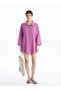 Ozmarka New Season Shirt Collar Plain Long Sleeve Women's Beach Dress - 2