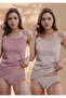 2 Pieces Plum - Gray 100% Cotton Heart Pattern Rope Strap & Bikini Panties Set of 2 Ll.Il22.Ke942.001
