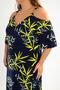 111809 Women's Dress with Side Slits and Chain on the Shoulder, Navy Blue - 2