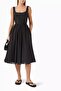 Koton Silk Blend Midi Dress, Square Neck Black - 2