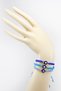 Turquoise, Baby Blue, Navy Blue Colored Set of 3 Elevator Bracelets, Gift Bracelet - 5