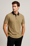 Navy Blue 2761-1 Urban Contrast Collar Premium Waffle Texture Polo Shirt - 5
