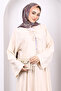 Beige Tie Front Kimono Skirt Suit - 3