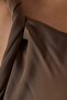 One Shoulder Crepe Blouse Brown - 4
