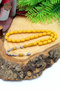 Yellow Capsule Cut Albanian Silver Tassel Crimping Amber Prayer Beads 201024416 - 3