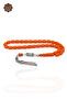 Orange Capsule Cut Silver Tassel Crimping Amber Prayer Beads 201024413 - 2