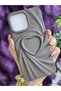 iPhone 15 Promax Compatible 3D Heart Brown Silicone Case - 5