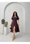 Coffee Belt Detailed Tencel Fabric Shirt Dress - 2