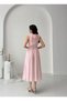 Powder Ruffle Collar Belted Lined Tulle Dress - 6