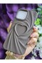iPhone 16 Promax Compatible 3D Heart Brown Silicone Case - 4