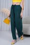High Waist Wide Leg Black Trousers with Lace-Up Waist - 8