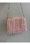 Pink Beaded Pearl Detailed Shoulder Bag - 4