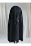 Rana Model Black Glitter Moon Veil 3 Rows Embroidered Ready Veil Ready Shawl Ready Turban - 3