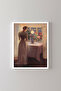 Young Girl in Front of the Lamp - White Frame